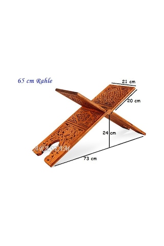 Selçuklu Ahşap Oyma Desenli Rahle Büyük Boy 65*21 Cm