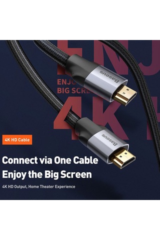 Baseus Hdmı 2.0 4K 219 Geniş Ekran Destekli Hdmı Kablo 3 Metre