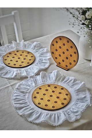 Orlov's Decor Sıcak Tutucu Ahşap Standları "çiçekler" Set 3 Parça 388896707 Meşe