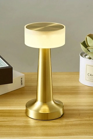 Dekoratif Şarjlı Dokunmatik Led Masa Lambası Usb Kablolu Abajur Ve Gece Lambası Hl-016 Gold