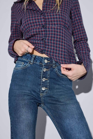 Defacto Mia Flare Fit Normal Bel Uzun Jean Pantolon F2961ax25wnnm34 Mavi-nm34