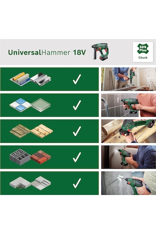 Akülü Darbeli Matkap Evrensel Çekiç 18 V Pilsiz 18 Volt Sistem Delme/darbeli Delme/keski 2,0 J Darbe Enerjisi S