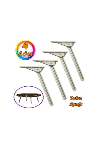 4 Adet Katlanabilir Beyaz Yer Sofra Ayağı Katlanır Yer Sofrası Sini Altı Plastik Ayak 22 Cm