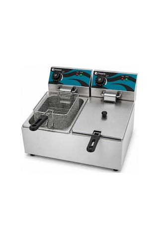 6 + 6 Litre Çift Hazneli Elektrikli Fritöz 12 Litre Bağımsız Kontrollü Profesyonel Fritöz