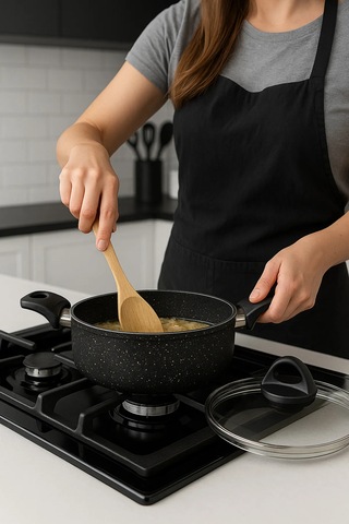 Yunusoğlu Home 24 Cm Granit Tencere 5 Litre, Isınmaz Kulplu