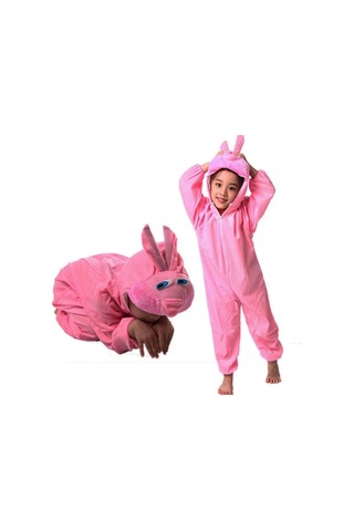Çocuk Tavşan Kostümü Pembe Renk 2-3 Yaş +3