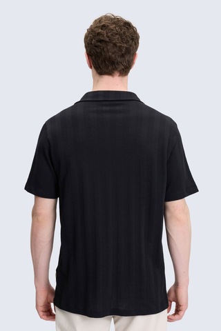 Hatemoğlu Siyah Regular Fit Apaş Yaka 100% Pamuk Casual Gömlek