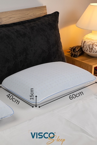 Visco Yastık Pavo Mavi Hava Kanallı Ergonomik Yastık 60x40x15 Cm