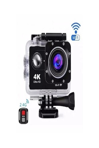 Kumandalı 4k Wi-fi Aksiyon Kamerasıı Siyah