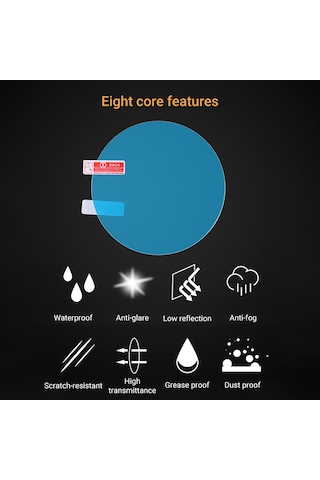 Ranyeek Oto Geribakış Aynası Yağmur Engelleme Filmi - Nano Teknolojiyle Su/toz/toz Koruma, Şeffaf Oval, 2 Adet Paket