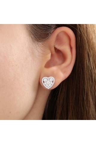 Mia Vento Pırlanta Montür Işıltılı Kalp Harmonisi Zarafet Mührü Gümüş Mini Set