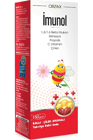 Orzax İmunol Ballı Çilekli Şurup 150 ML