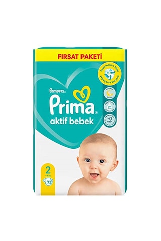 Prima Bebek Bezi Aktif Bebek 2 Numara Mini Fırsat Paketi 72 Adet