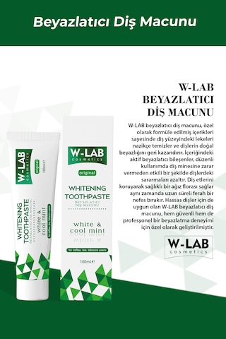 W-Lab Cosmetics Beyazlatıcı Diş Macunu 100 ML