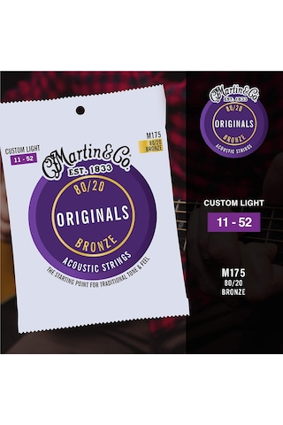 Martin M175, 80/20 Bronz,Akustik Gitar Teli-(11-52)-PENA HEDİYELİ