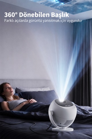 Ven-dens Vd-pjt002 Android 14 Taşınabilir Led Projeksiyon Cihazı, Hd 720p, 150 Ansı Lümen, Beyaz