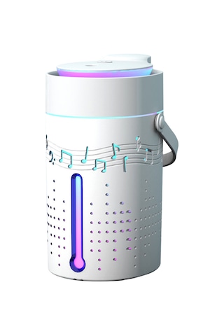 Wezone Beyaz Usb Bluetooth Müzikli Islaklık 1000ml - Renkli Işık, Uçucu Yağ Dağıtıcı, Havayı Nemlendirir Ve Temizler