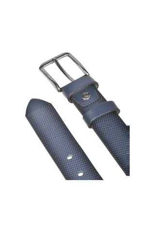 Deepsea Erkek Lacivert 4 Cm Eninde Nokta Desenli Suni Deri Kemer 2402610 Lacivert