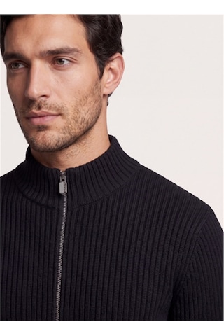 Dkny Dkfw26086-100 Ribbed Full Sweater Siyah Erkek Bisiklet Yaka Fitilli Desenli Kazak