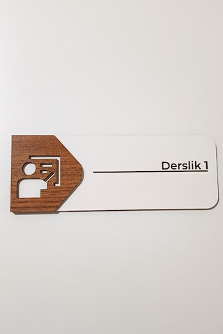 Sınıf Ve Derslik Kapı Tabelası Mdf Okul Yönlendirme Levhası 19x7 Cm Çift Katmanlı