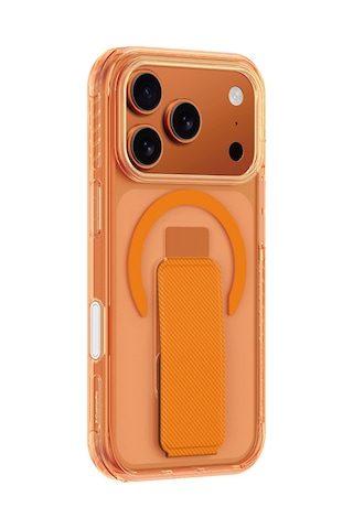 Apple Uyumlu iPhone 17 Pro Max Kılıf M-safe Şarj Özellikli Standlı Amazingthing Titan Pro Plus Kapak Turuncu Turuncu