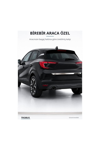 Renault Captur 2 2019 Ve Sonrası Uyumlu Krom Bagaj Çıtası Paslanmaz Çelik