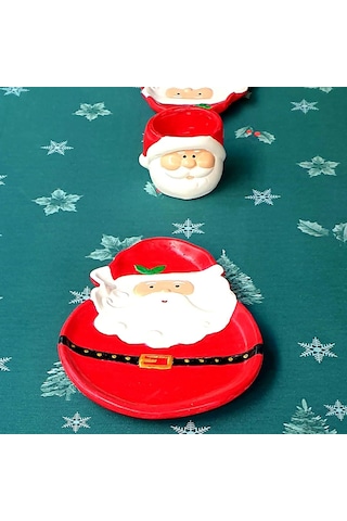 Dafniart Noel Baba Şeklinde Dekor Tabak