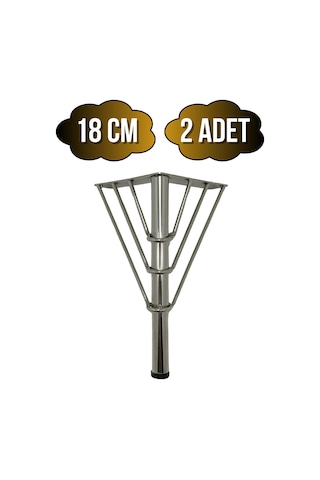 Metal Tel Boru Desenli Ayak Mobilya Masa Ve Dolap Ayağı Krom Metal 18cm 2 Adet