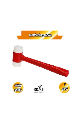 Plastik Saplı Vidalı Tokmak Çekiç 40mm 2 Adet Sarı + Beyaz