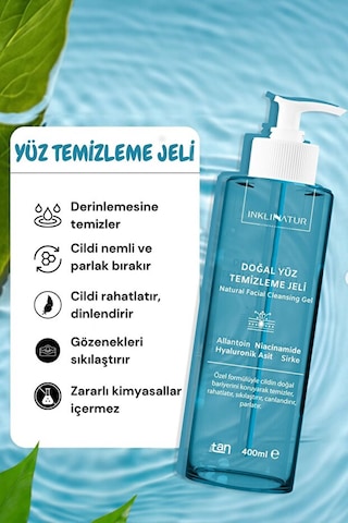 Inklınatur Lifestyle & Cosmetics Doğal Yüz Temizleme Jeli 400 ML