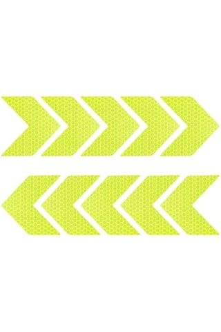 Jms Araba Aksesuarları Kendinden Yapışkanlı Koruyucu Araba Dış Gövde Yansıtıcı Etiket Bant 10 Adet Sarı