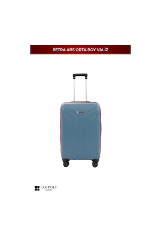 Cotpoly Home Petra Lüx Abs Orta Boy Valiz 65 Cm Mavi Kırmızı
