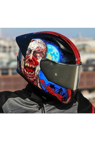Ls2 Rapıd 2 Race Zombıe Fullface Motosiklet Kaskı Gri Camlı Siyah