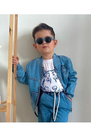 Yeni-unisex 12-36 Ay Polarize Ve Uv Korumalı Mavi Çocuk Güneş Gözlüğü Mavi