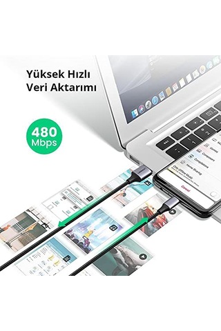 Örgülü Micro-usb & Usb-a Data Ve Şarj Kablosu, 1.5 Metre, Siyah Diğer