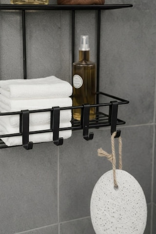 Sas Haus Siyah 3 Katlı Banyo Rafı Şampuanlık Ve Duş Rafı Askılı Yapışkanlı Duvara Monte Tş-03 Siyah