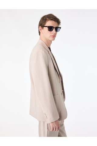 Koton Regular Fit Uzun Kollu Cepli Düğmeli Gömlek Yaka Blazer Ceket Bej 6sam50005nw Ekru