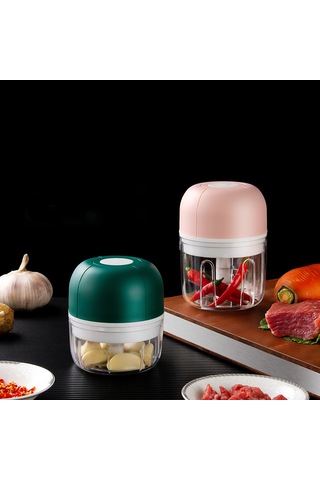 Xindoker Büyük Boy Yeşil Usb Şarjlı Taşınabilir Elektrikli Evcil Yemek Döneri - Çiğne, Sebze, Et Ve Soslar İçin Çelik Bıçaklı Mini Blender Yeşil