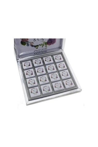 Mutluadim 48 Adet Ortanca Çiçekli Söz Nişan Çikolatası Isme Özel