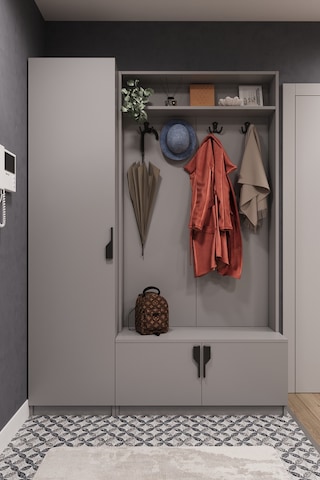 Asra Trend Vestiyer & Portmanto V-01 %100 MDF Askılı Çok Raflı Ayakkabılık Kül Gri