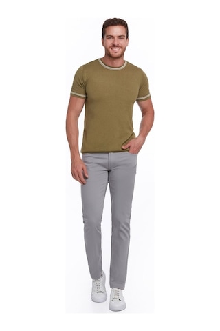 Hatemoğlu Yeşil Slim Fit Basic Bisiklet Yaka Triko Tişört-Yeşil