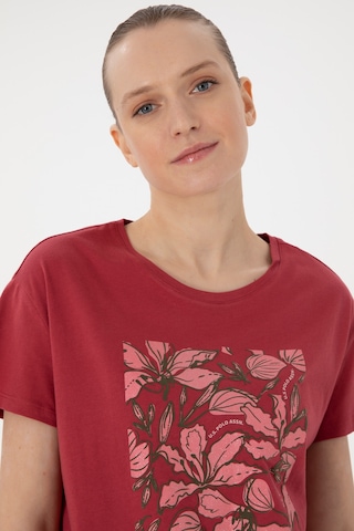 U.S. Polo Assn. Kadın Vişne Desenli Bisiklet Yaka Tişört 50299765-VR223