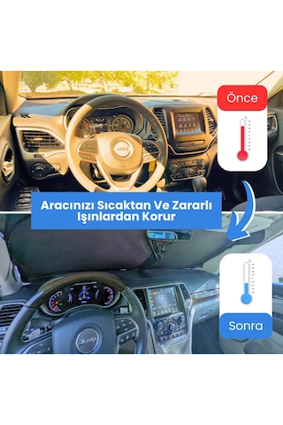Romofy Araba Ön Cam Güneşlik Kolay Katlanabilir Ve Yer Kaplamaz 150cm X 70cm - Uv Koruma Ve Isı Azaltma Otomobil Güneşlikleri - Dayanıklı Ve Hafif Ön Cam Gölgelik - Standart Boyutlara Uygun 65230552