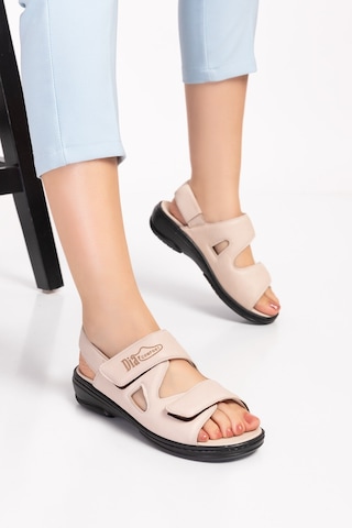 Ortopedik Kadın Sandalet Krem Dia 020-85