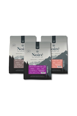 Noire 3'lü Espresso Tanışma Seti - Premium %100 Arabica Üçüncü Nesil Kahve Paketi Çekirdek Noire 3'lü Espresso Tanışma Seti - Premium %100 Arabica Üçüncü Nesil Kahve Paketi Çekirdek