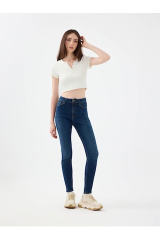 Loft Natalie Skinny Fit Koyu Mavi Kadın Jean Pantolon Lf2037056 Koyu Mavi