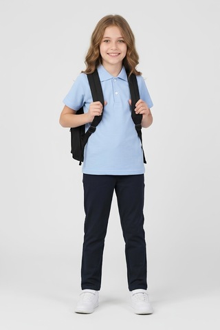 Modanino Kız Çocuk T-shirt %100 Pamuk Ve Okul Tarz 6-16 Yaş 12784mrt Bebek Mavisi