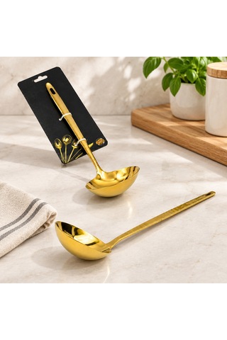 Metal Servis Kepçe Altın Renk