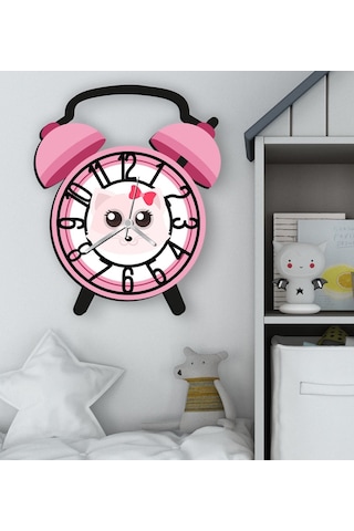 Bk Gift Kişiye Özel Hayvan Figürlü Retro Çalar Saat Tasarımlı Kabartma Figürlü Ahşap Çocuk Duvar Saati-12, Ev Dekoru, Çocuk Odası Aksesuar Bitmeyencom Çok Renkli