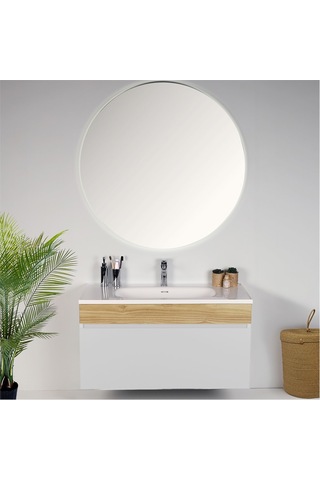 Kobos Harmony 100 Cm Banyo Dolabı Seti Bianco + Meguro Beyaz